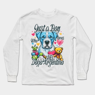 How a Boy and His Dogo Argentino Became Best Friends Long Sleeve T-Shirt